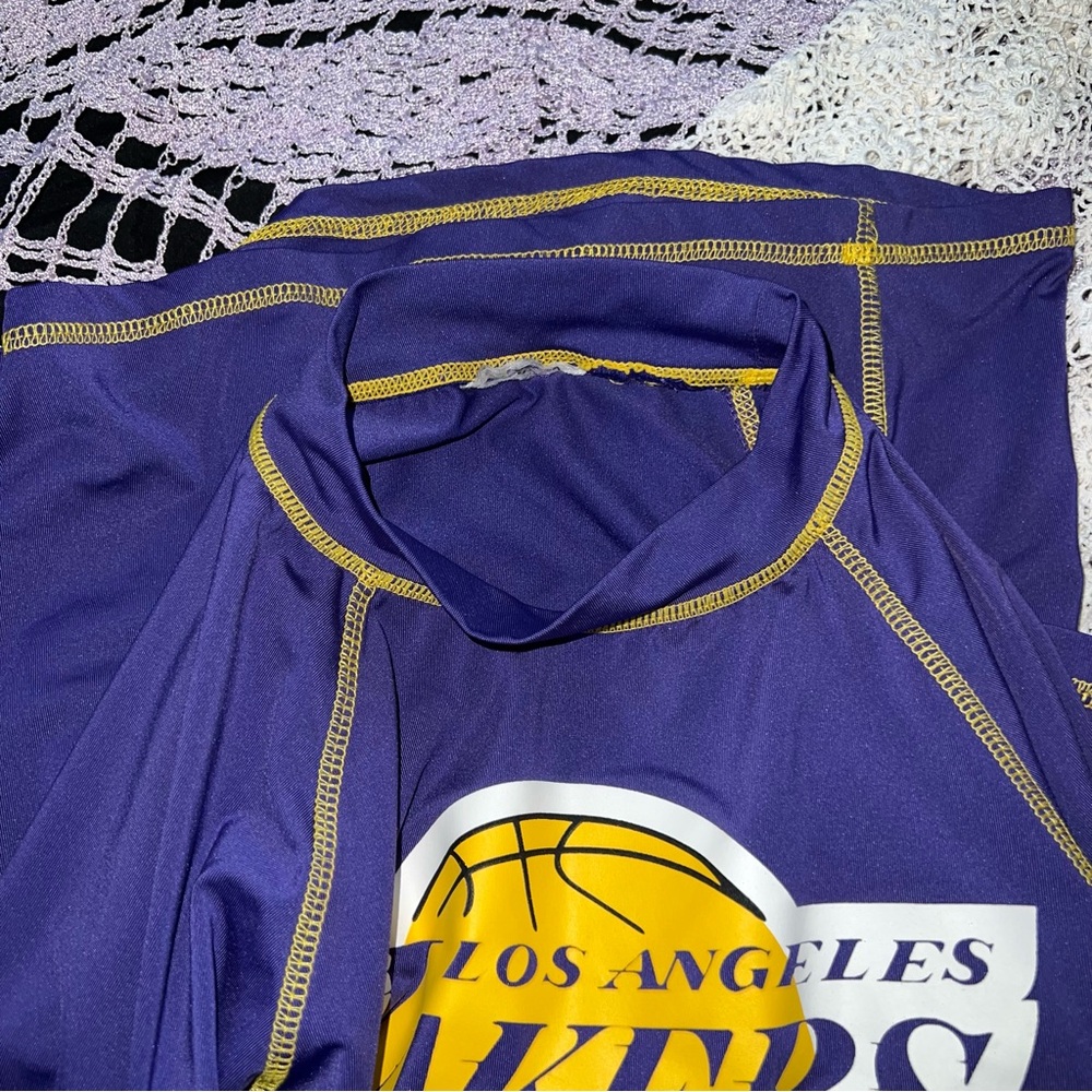 Purple Lakers Rash Guard Top - Picture 5 of 11